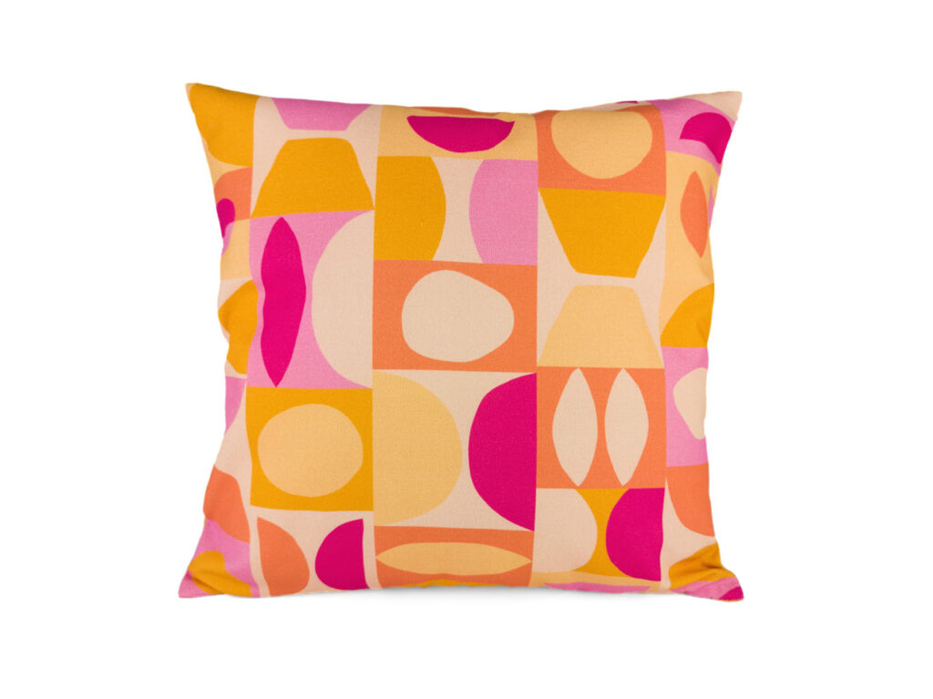 Kissenbezug 40x40cm – Retro-Muster pink