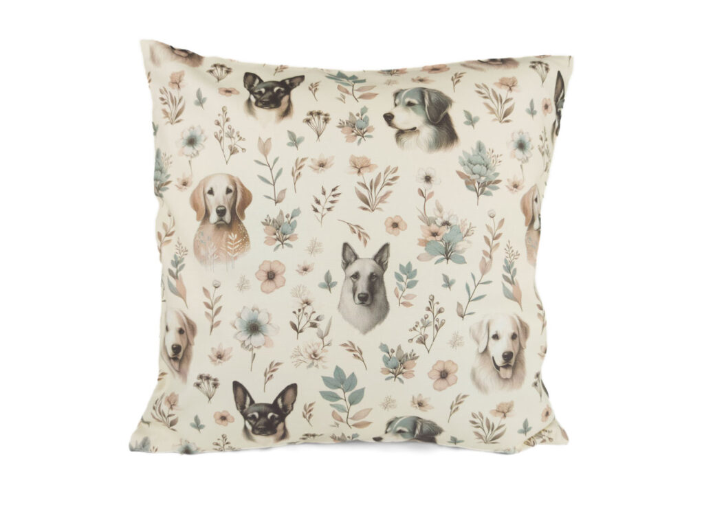 Kissenbezug 40x40cm – Hundeglück cremeweiß