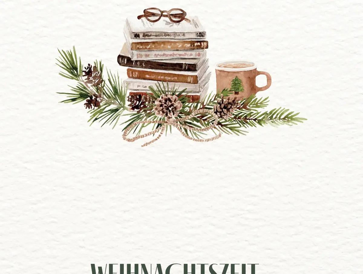 Postkarte – Weihnachtszeit ist Lesezeit